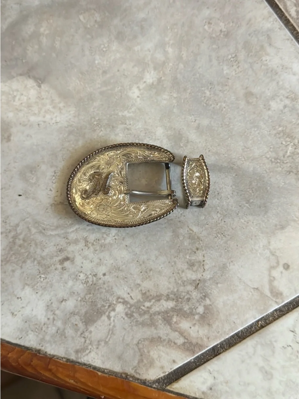 Western Silver Belt Buckle Set